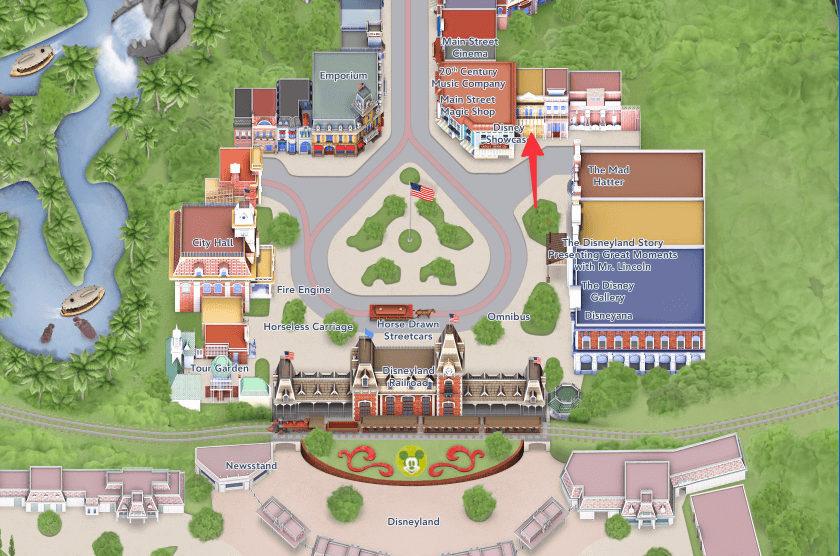 Location of Lillian Disney window on Main Street