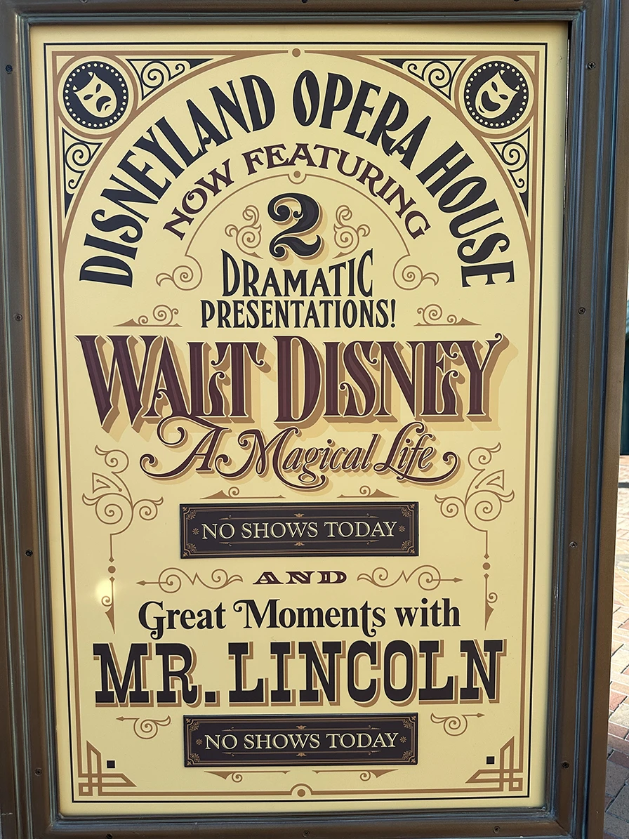 New signage showing available showtimes for the day