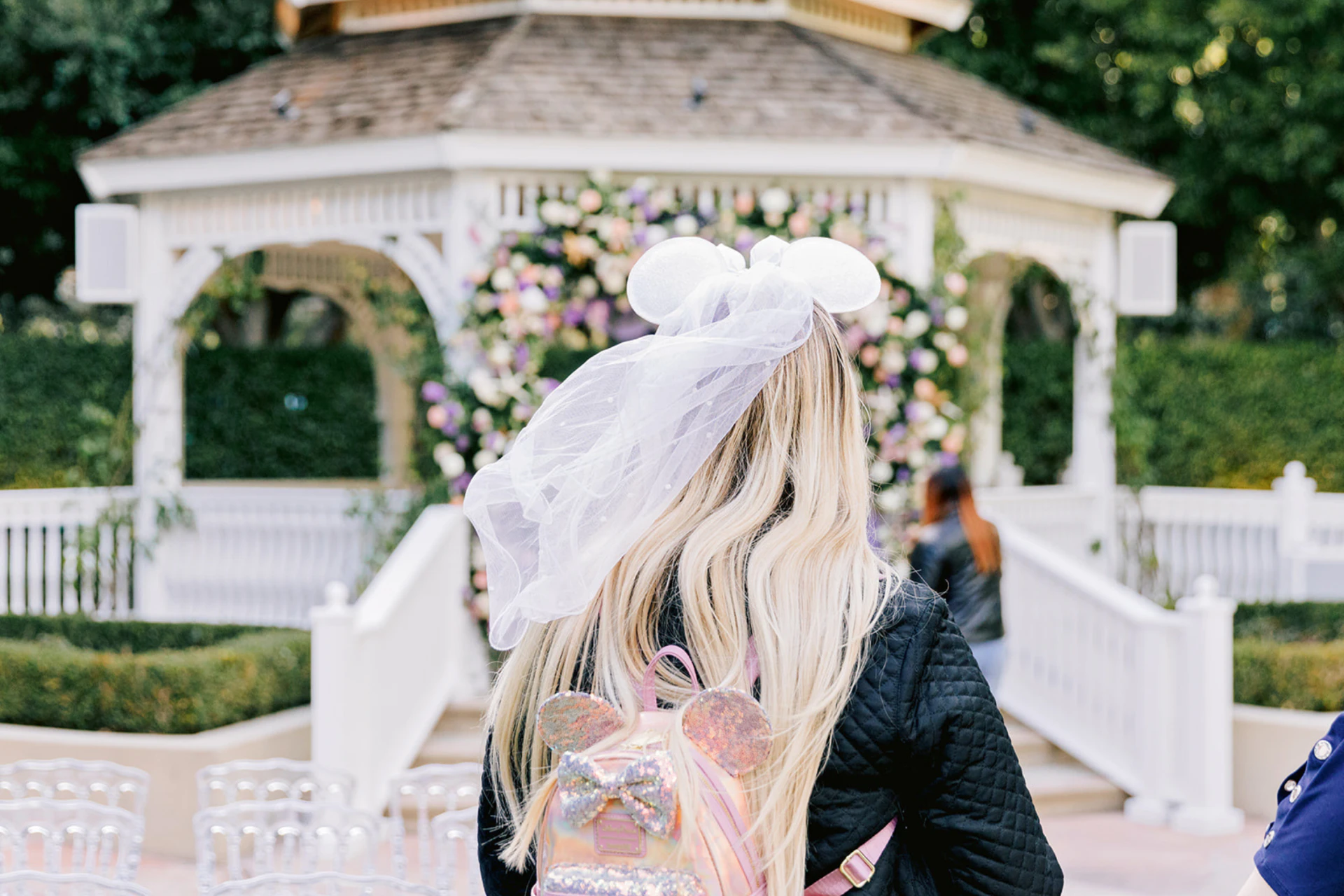 Disney's Fairy Tale Weddings experience at Rose Court Garden for D23 Day. Image: Disney