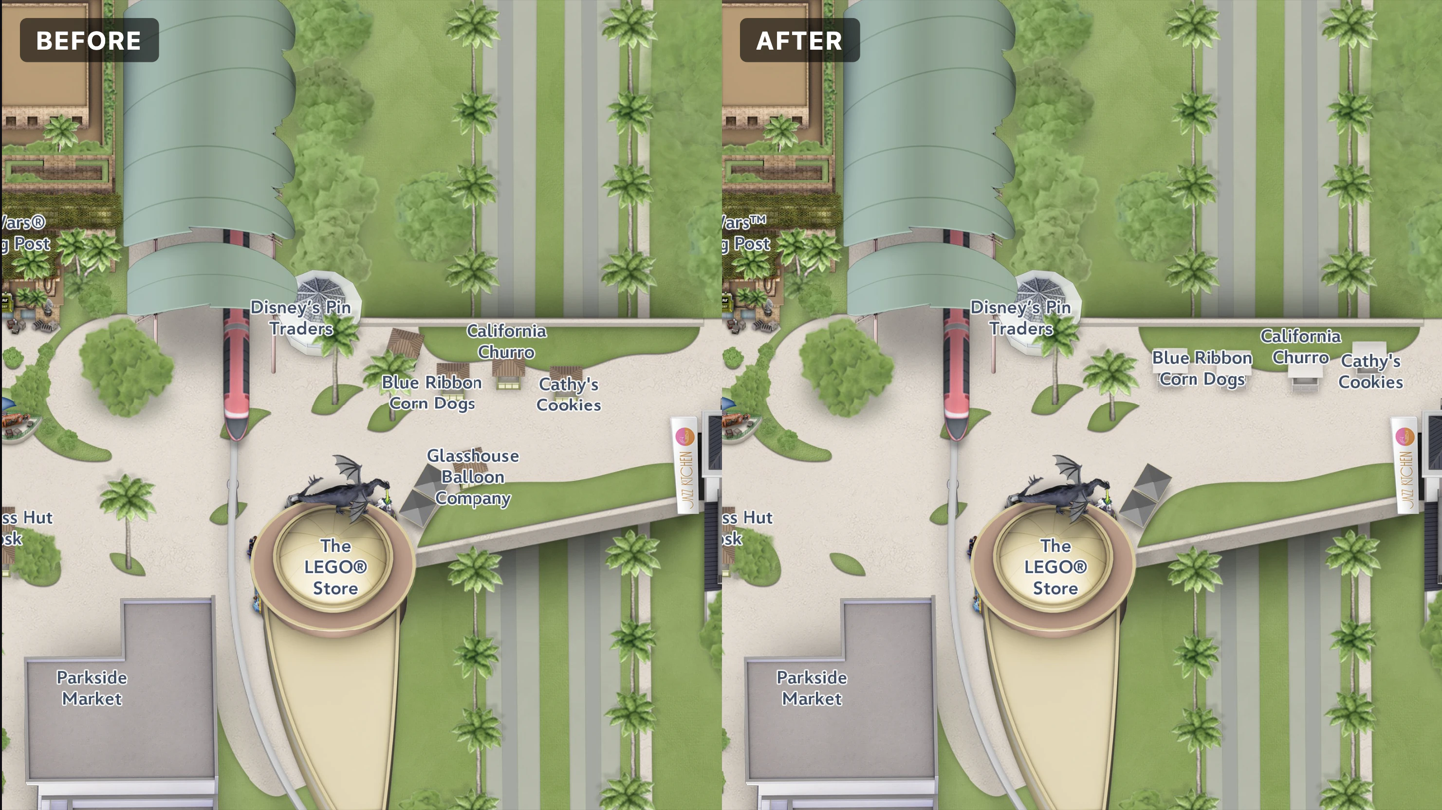 New kiosks and some changed