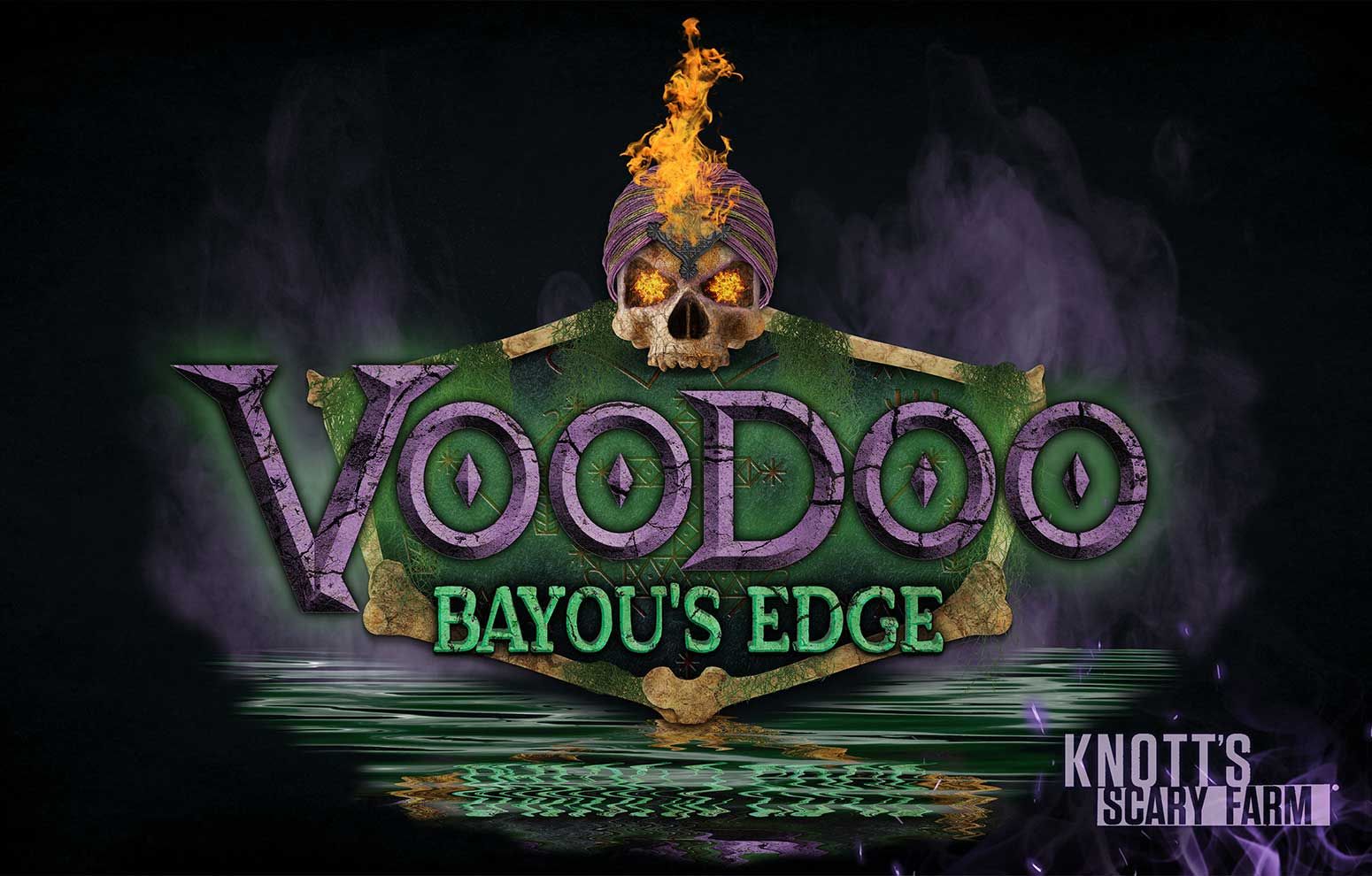Official key art for the Voodoo: Bayou's Edge show with Marie Laveau in the bayou. | CREDIT: Knott's Berry Farm