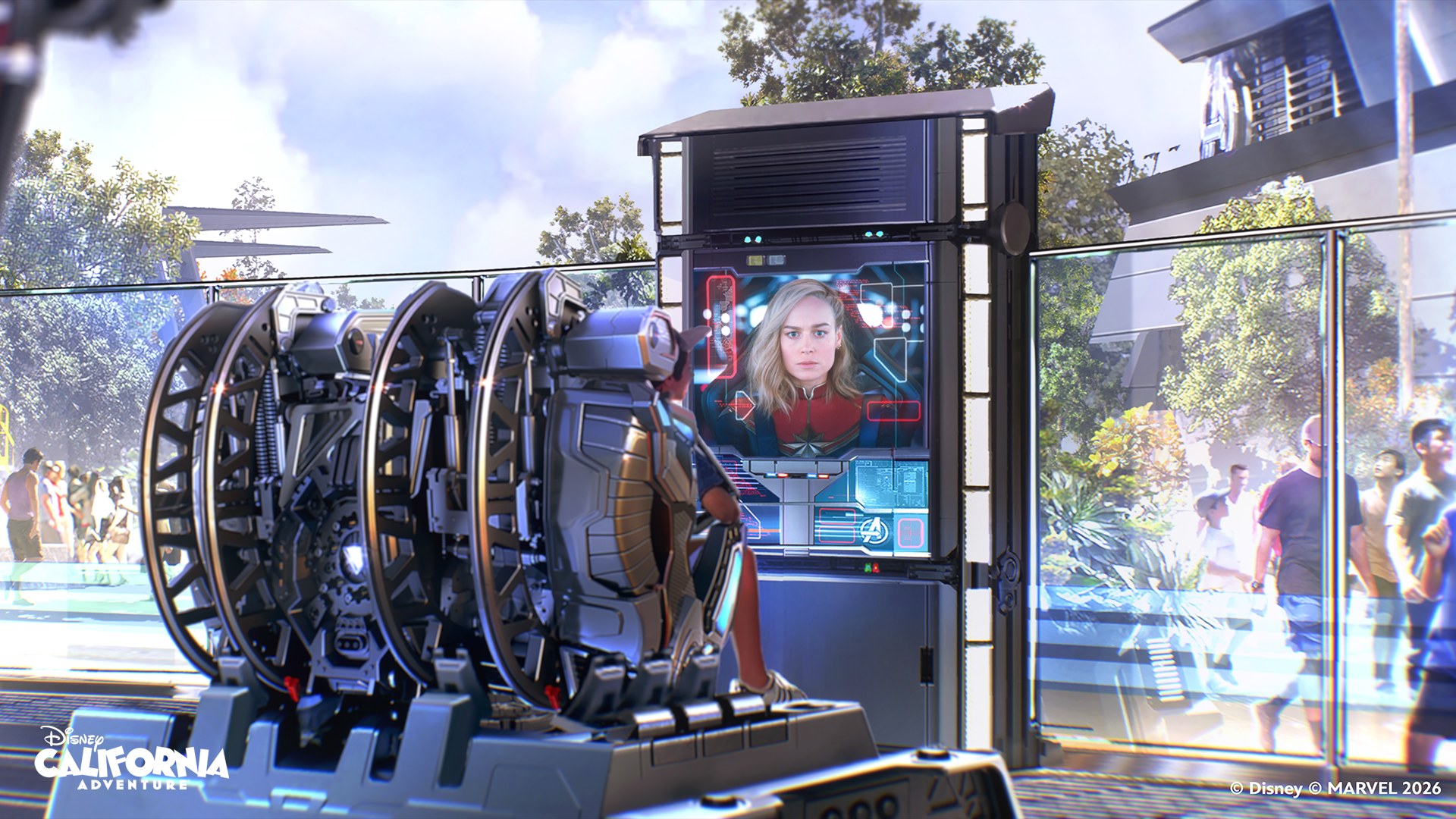 Brie Larson's Captain Marvel is one of three flight instructors at Stark Flight Lab. (Artist Concept/Disney. © MARVEL 2026)