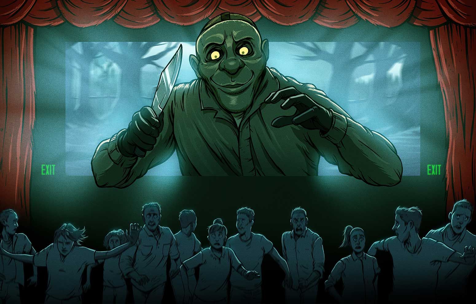 Official key art for the Cinema Slasher maze. | CREDIT: Knott's Berry Farm