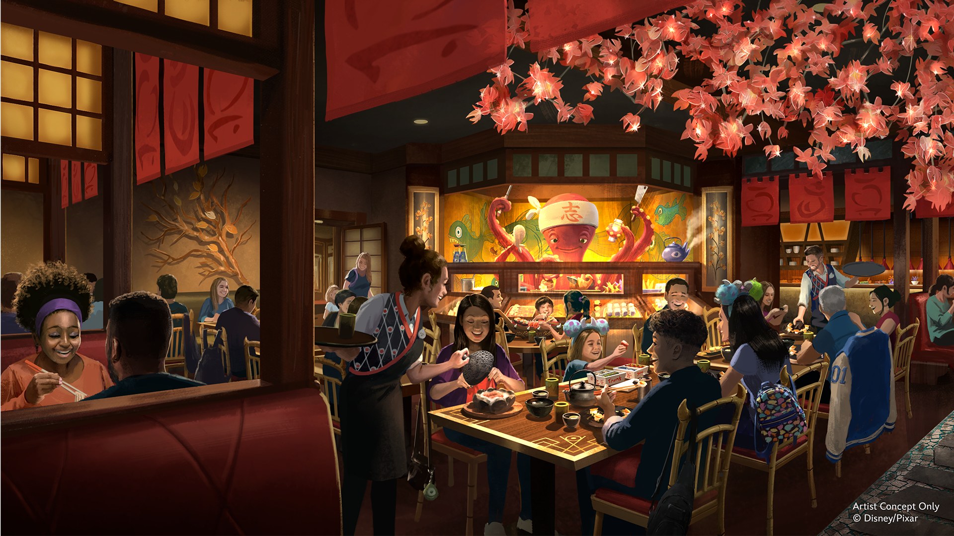 Harryhausen's Restaurant, which will feature a new sushi-chef Audio-Animatronic. Image: Disney
