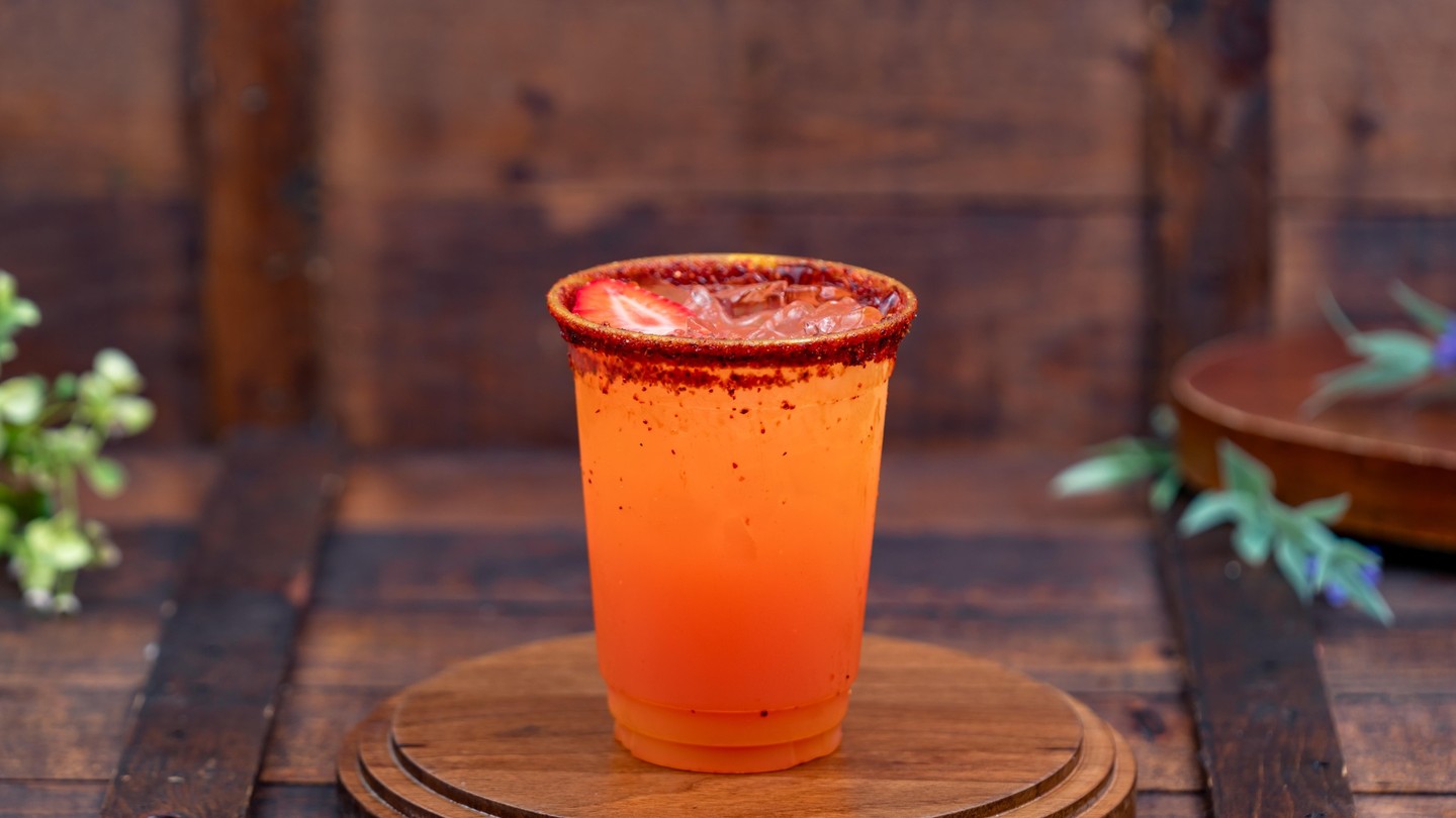 Strawberry-Mango Margarita with a chile-lime rim. Photo: ©Disney.