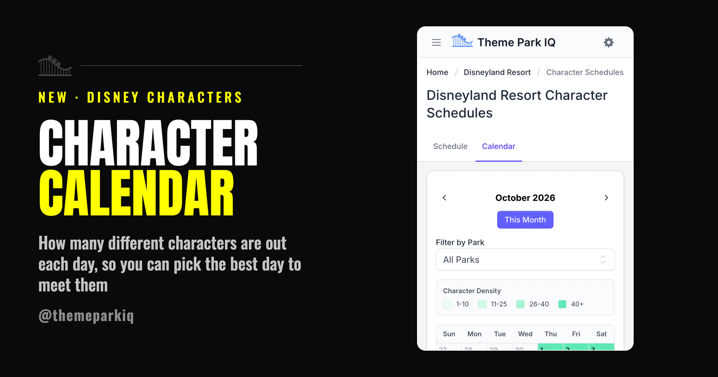 Character Appearance Calendar Screenshots