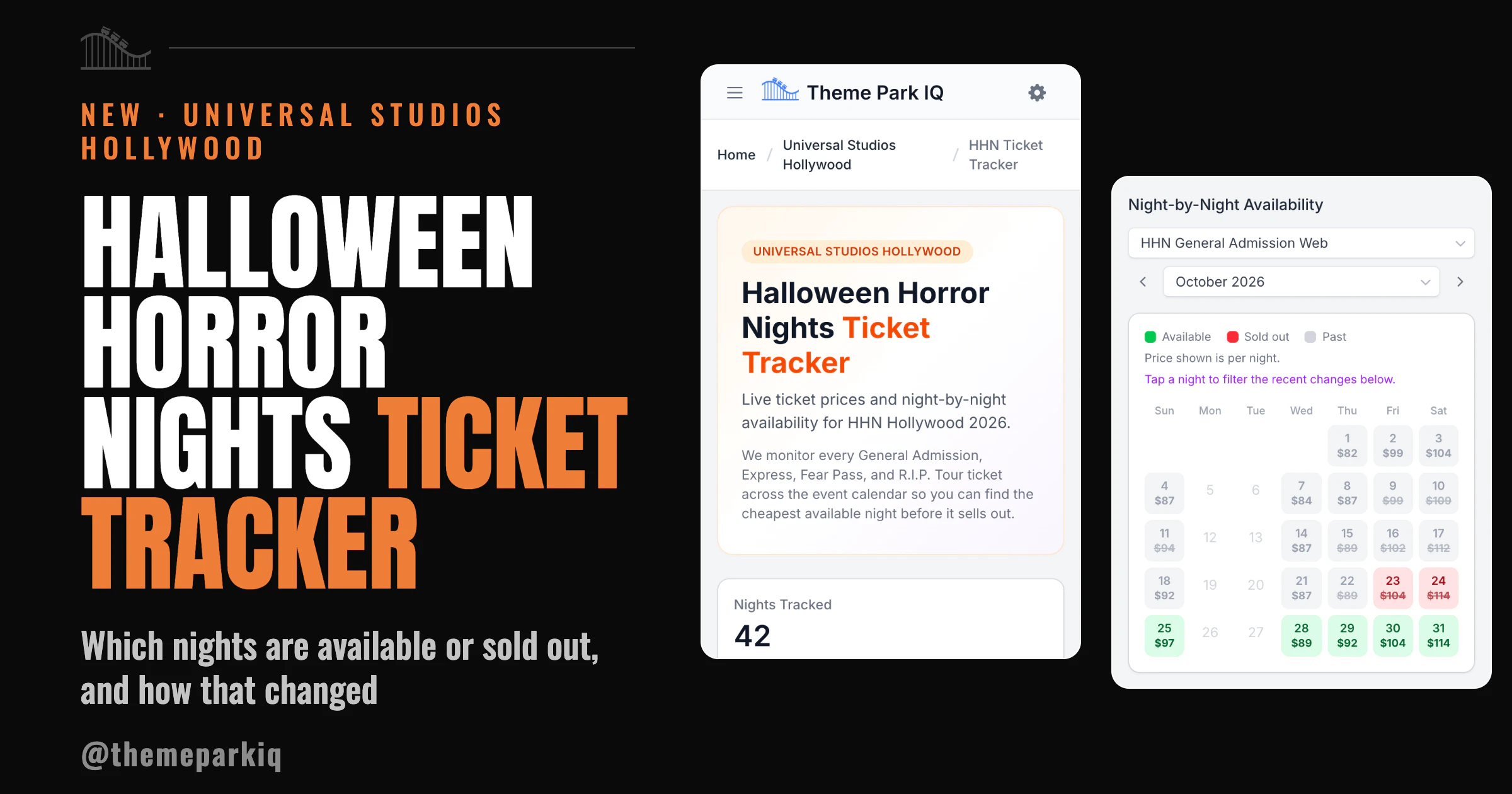 Halloween Horror Nights Ticket Tracker Screenshots