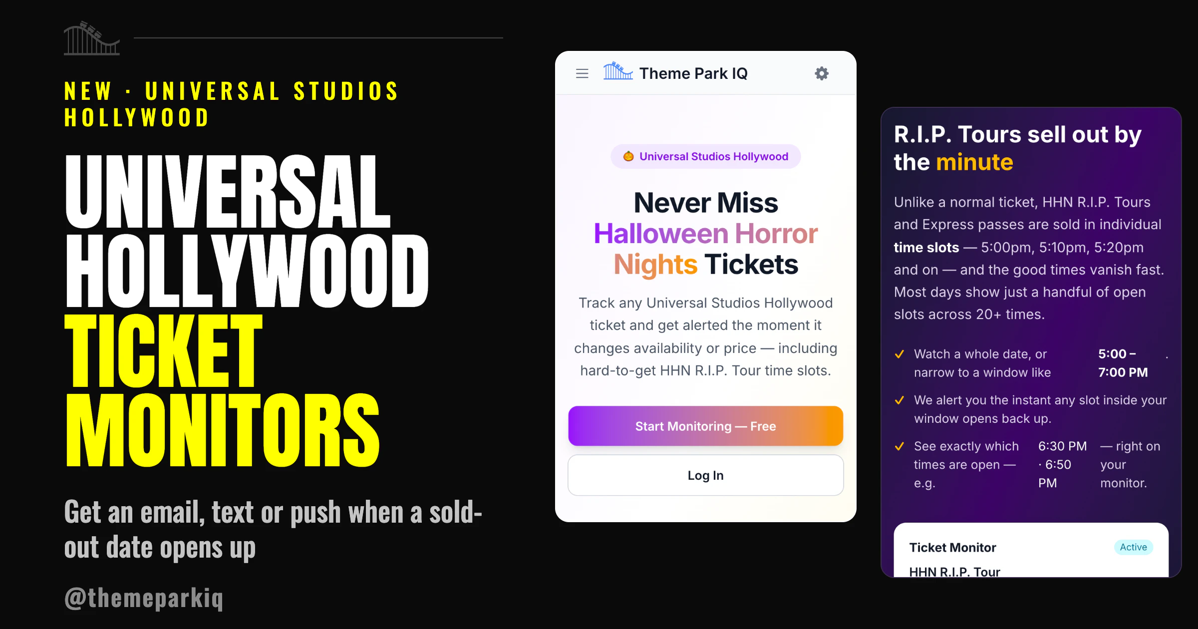 Universal Hollywood Ticket Monitor Screenshots
