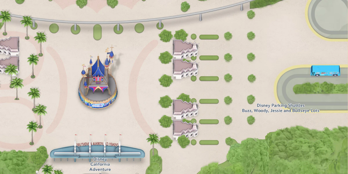 Disneyland Esplanade Map showing 4 Ticket Booths | Source: Disneyland Map