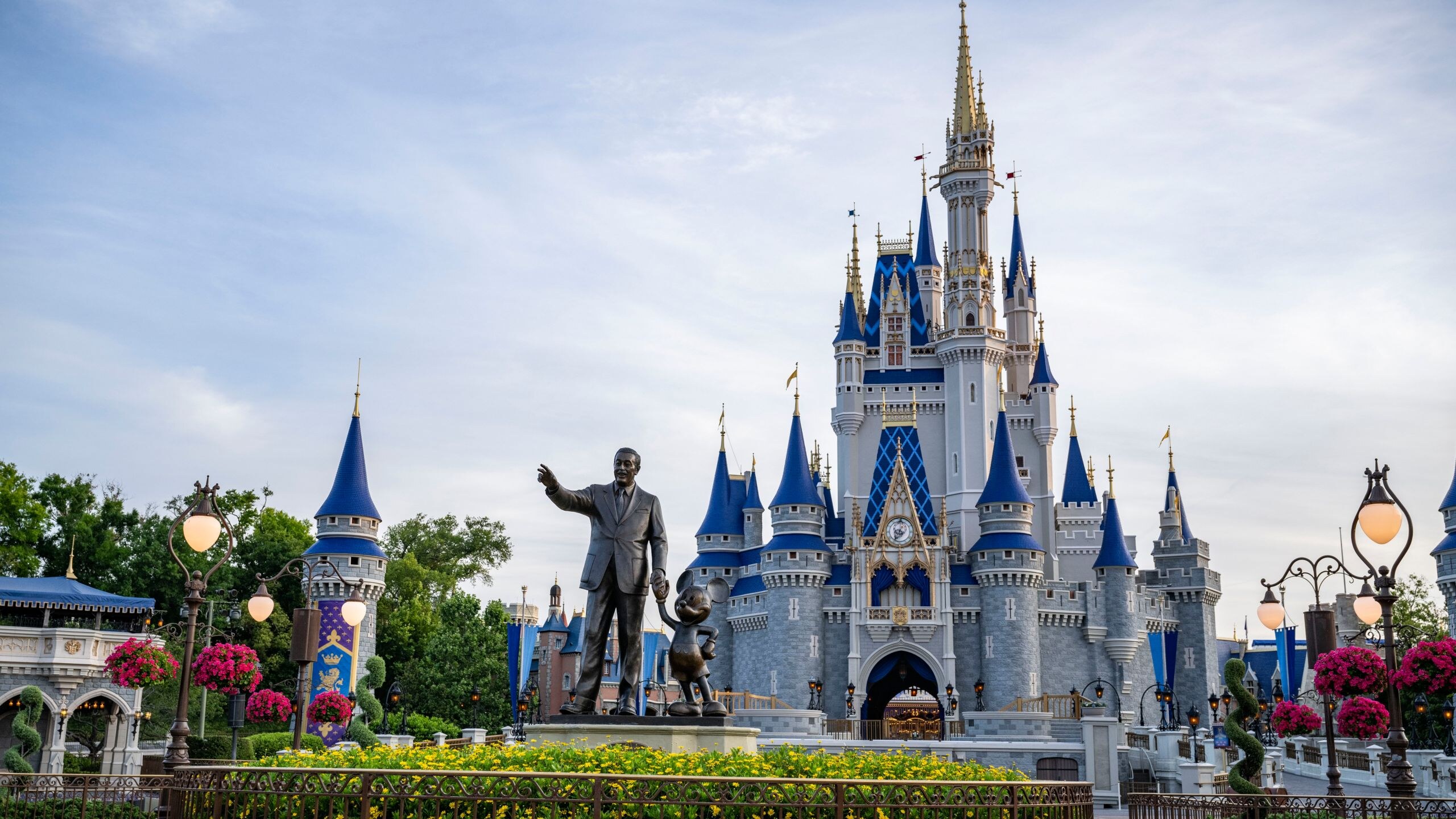 Cinderella Castle and the Partners statue at Magic Kingdom. Photo: Disney