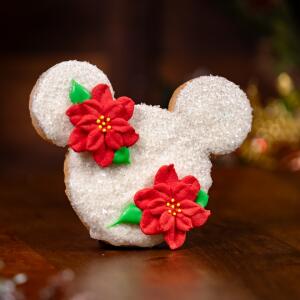 Mickey-shaped Poinsettia Cookie