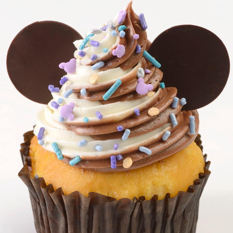 Mickey Chocolate and Vanilla Swirl Cupcake