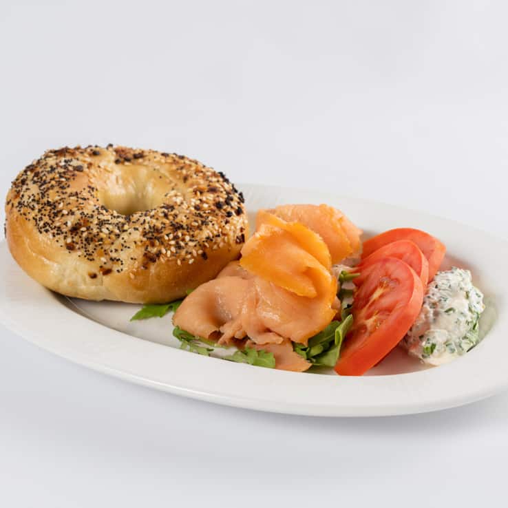 Everything Bagel with Smoked Salmon*