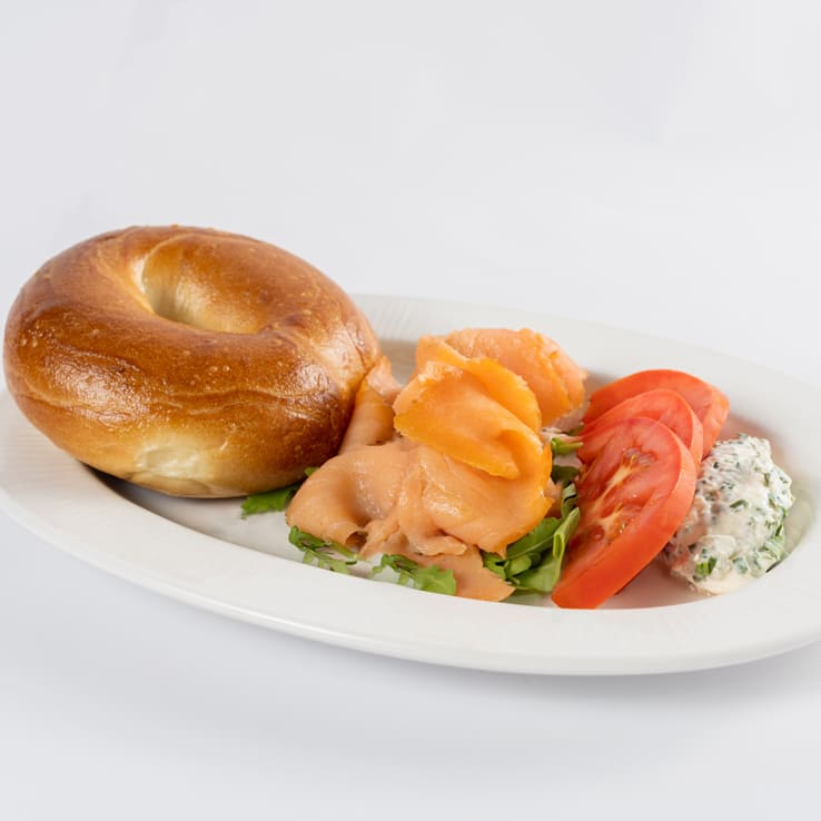 Plain Bagel with Smoked Salmon*