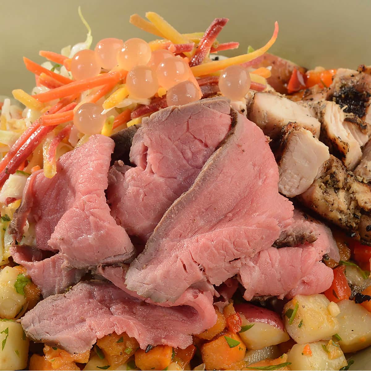 Combination Bowl: Chimichurri Beef and Chopped Wood-grilled Chicken
