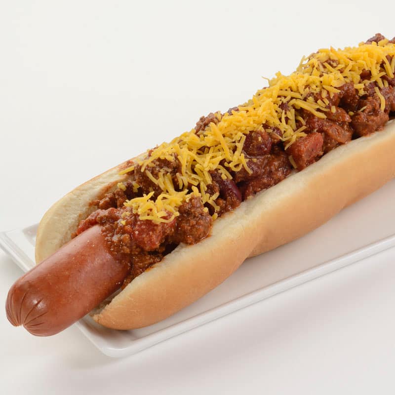 Chili-Cheese All-Beef Foot-long Hot Dog
