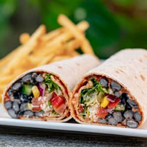 Milk Allergy-Friendly Plant-based Black Bean Veggie Wrap