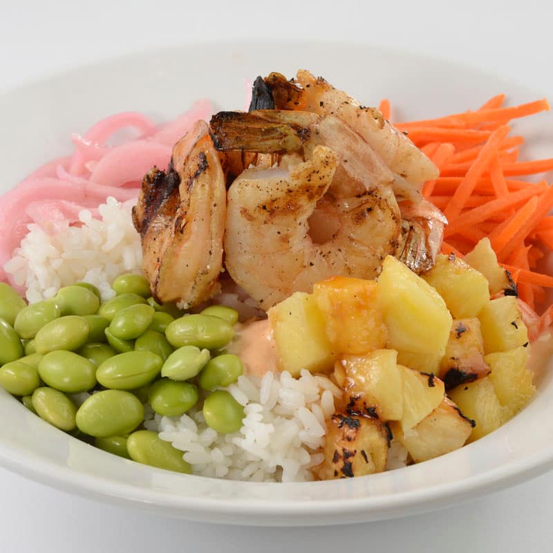 Poke Bowl with Ginger Shrimp
