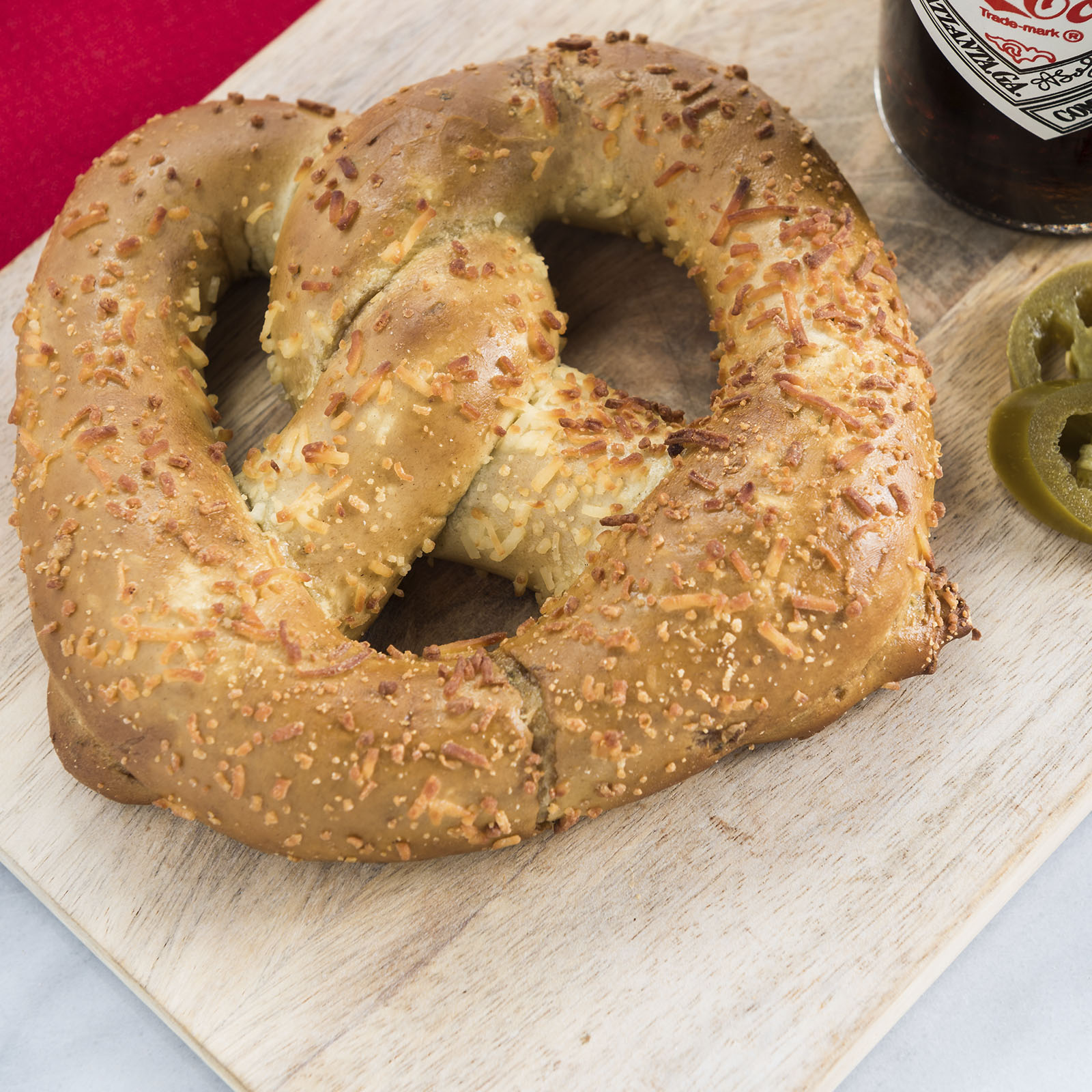 Egg Allergy-Friendly Jalapeño Cheese-filled Pretzel