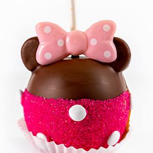 Pink Minnie Caramel Apple