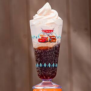 Route Beer Float in a Souvenir Glass