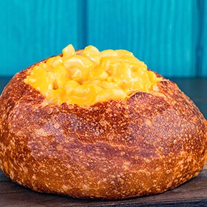 Peanut/Tree Nut Allergy-Friendly Sourdough Bread Bowl with Creamy Mac and Cheese