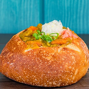 Soy Allergy-Friendly Sourdough Bread Bowl with Curry Beef