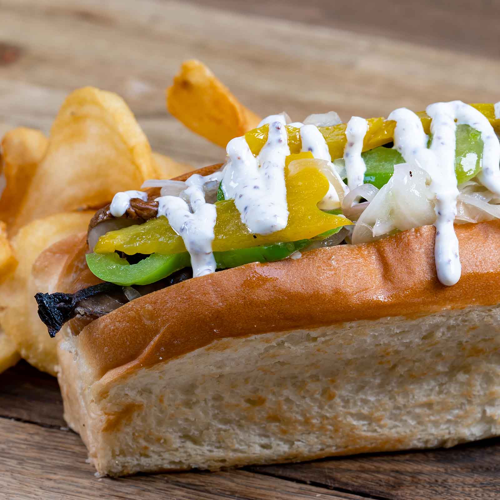 Plant-based Philly Dog