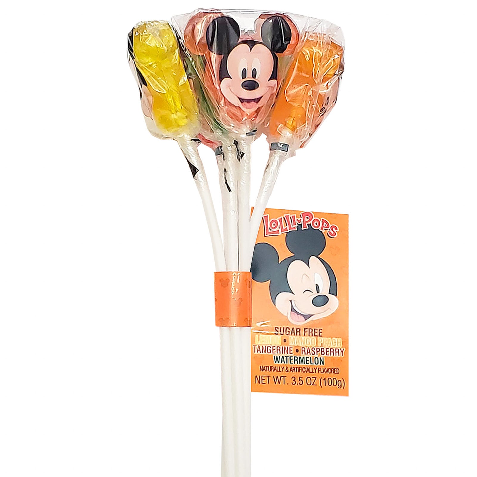 Sugar Free Mickey Mouse Bundle Lollipops,  Net Wt. 3.5 OZ (100g)