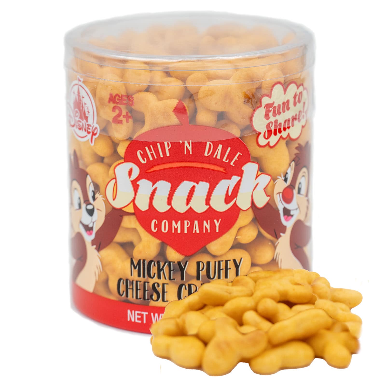 Chip 'N Dale Snack Co. Mickey Puffy Cheese Crackers, Net Wt. 3.5 OZ (99g)