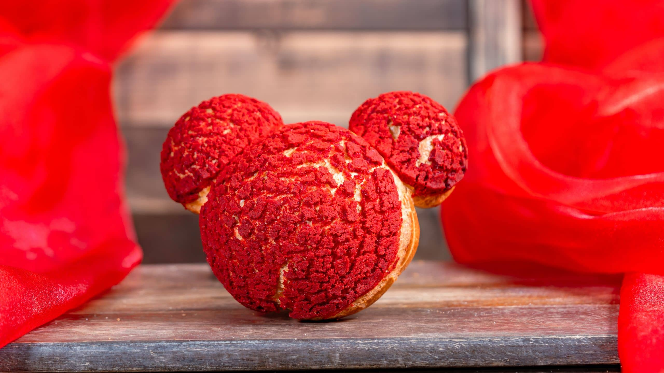 Mickey-shaped Strawberry Cream Puff