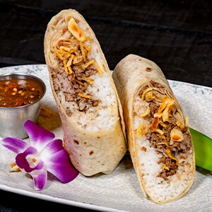 Egg Allergy-Friendly Loco Moco Burrito* 