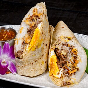 Fish/Shellfish Allergy-Friendly Loco Moco Burrito*