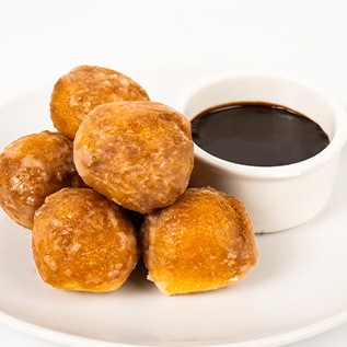 Glazed Doughnut Holes with Chocolate Sauce