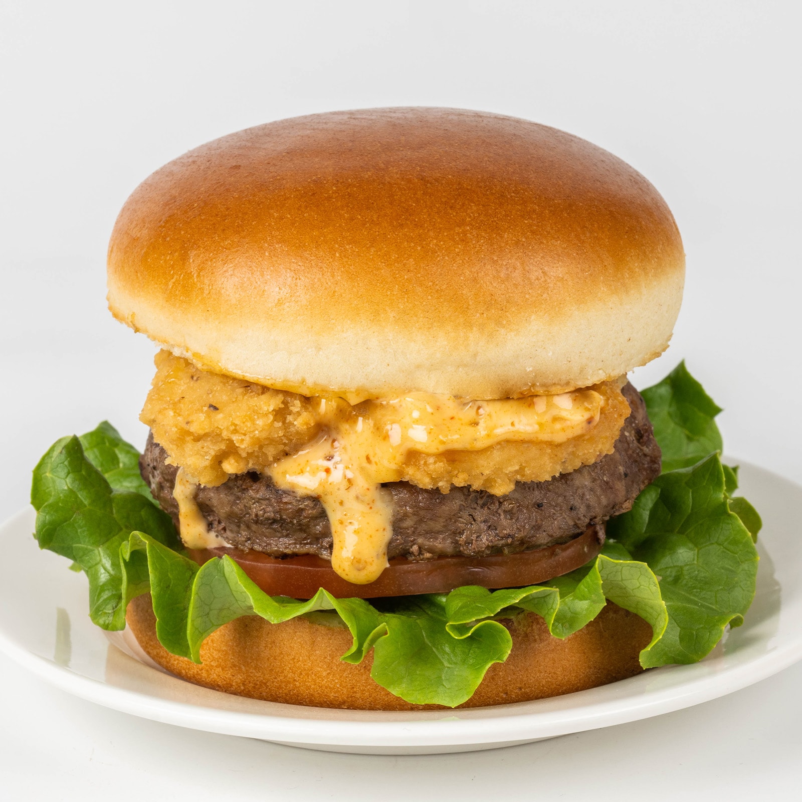 Beef and Fried Shrimp Burger