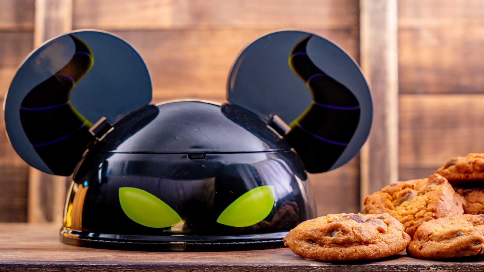 Maleficent Ear Hat Bowl with Chocolate Chip Cookies 