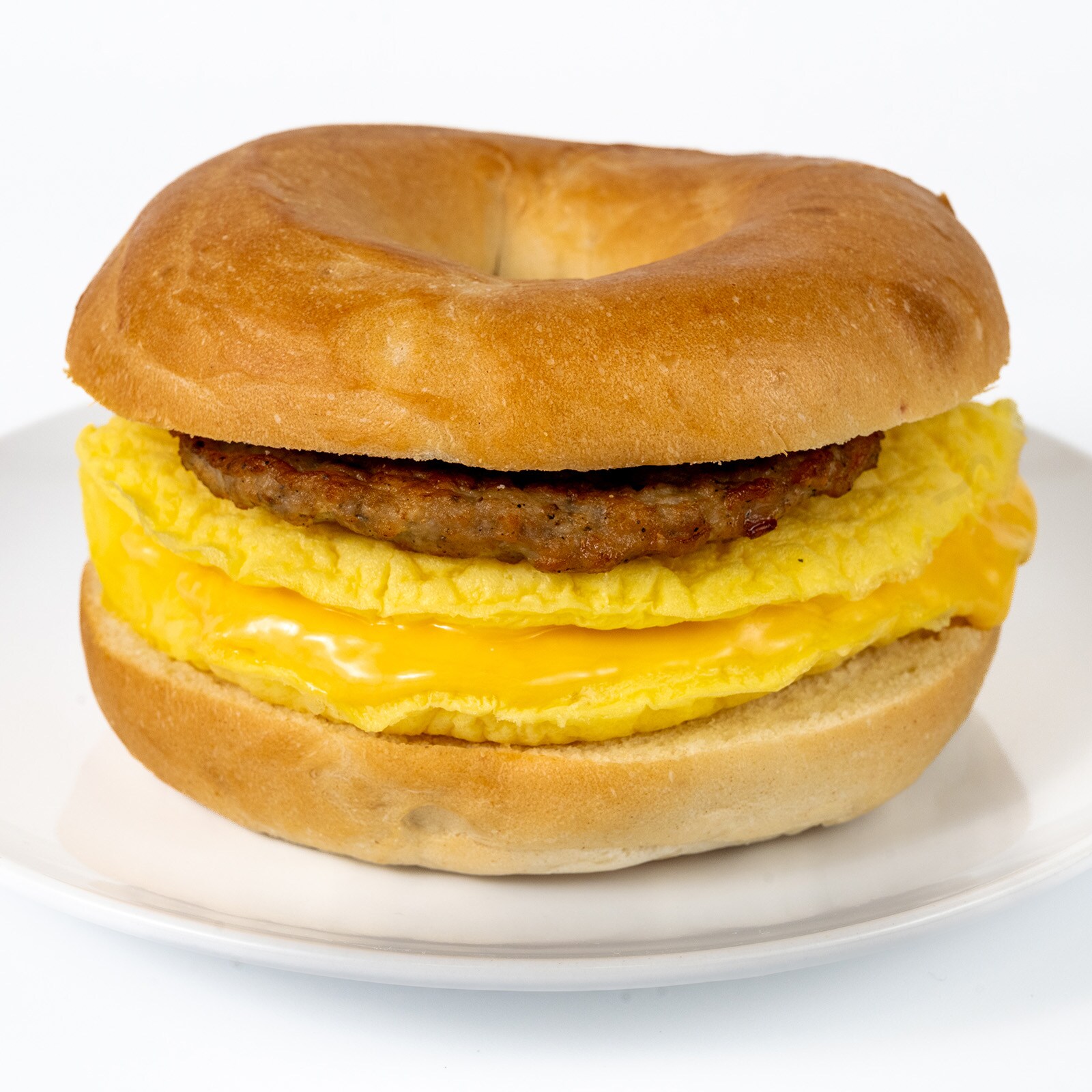 Sausage, Egg, and Cheddar Bagel Sandwich