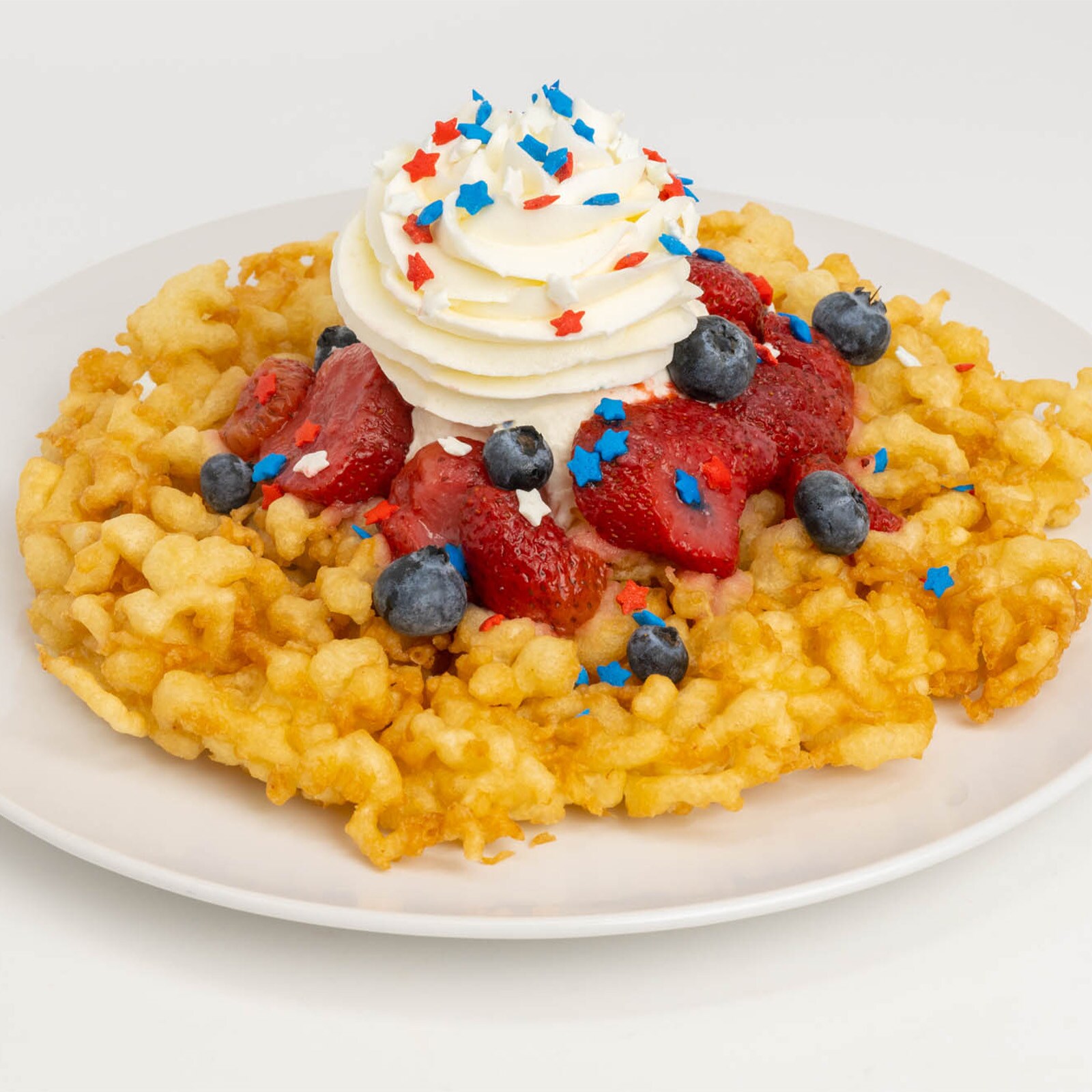 Red, White, and Blue Funnel Cake