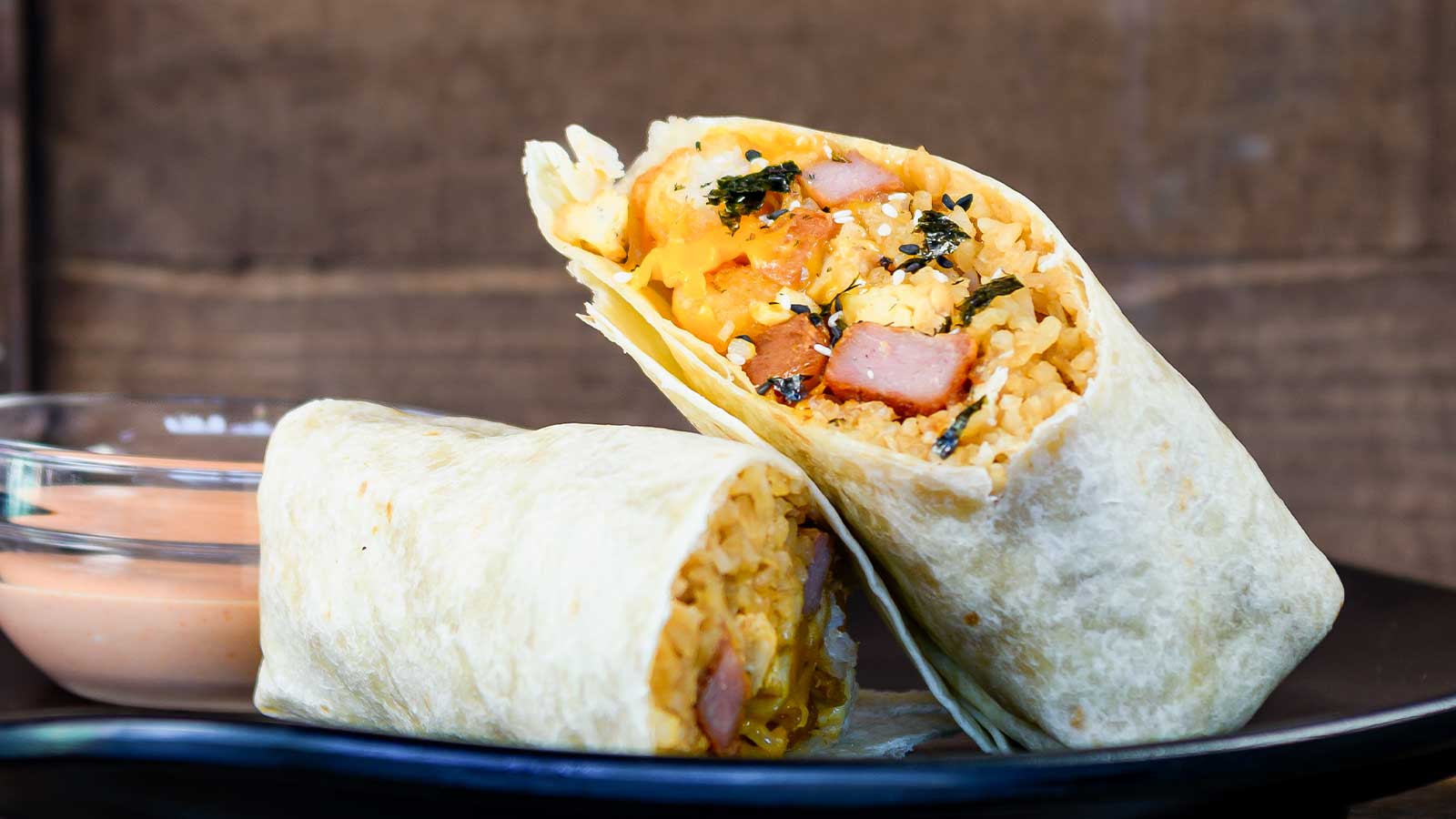 Spiced Ham Musubi Burrito 