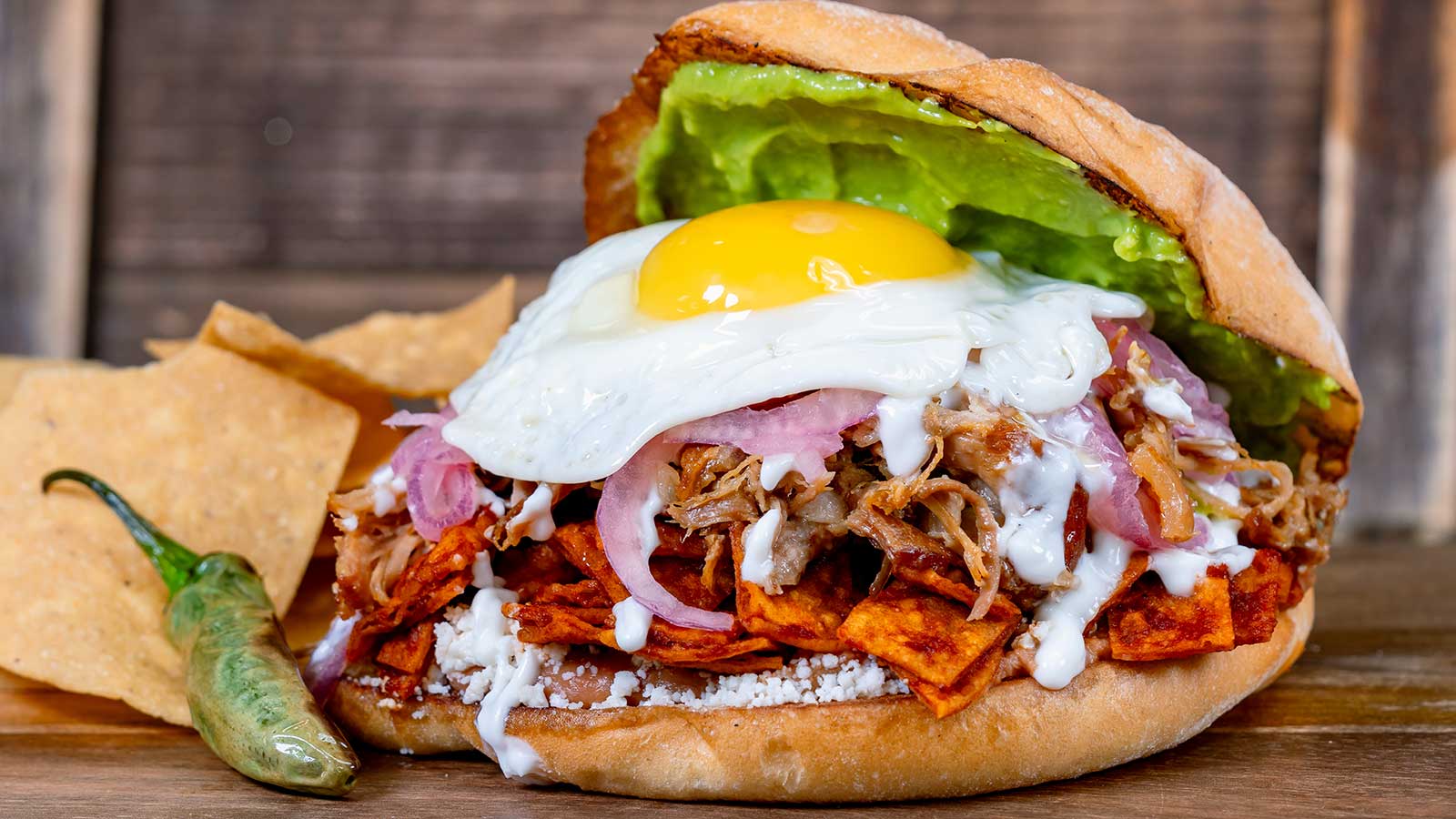 Chilaquiles Carnitas Torta 