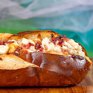 Chicken-Bacon Cheesy Garlic Pretzel Bread