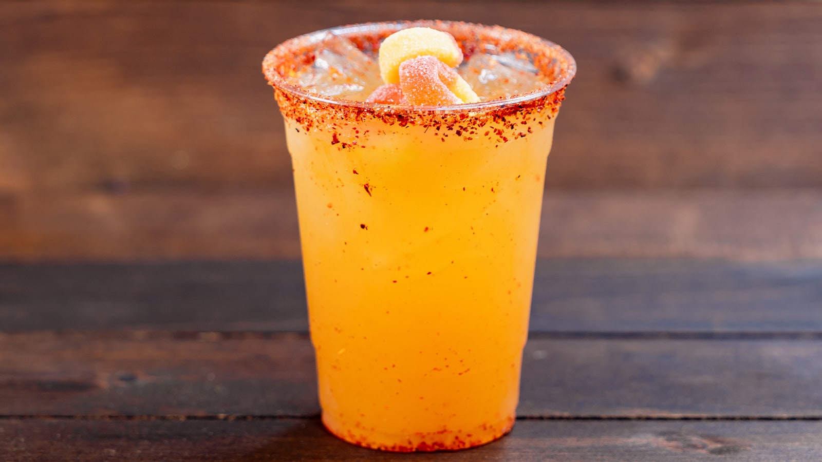 Peach Lemonade with Peach Rings