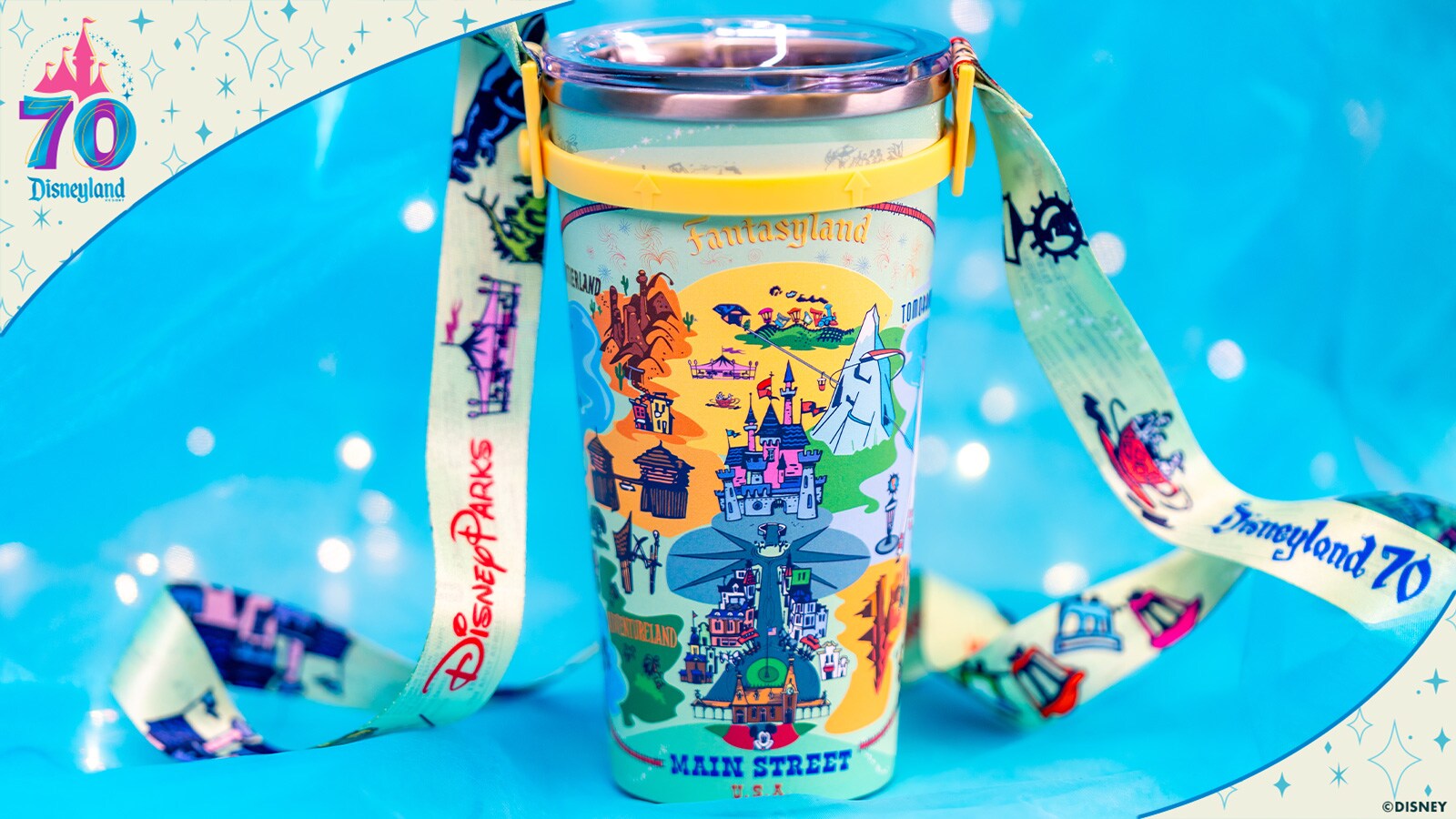 Disneyland 70th Celebration Stainless Steel Tumbler 