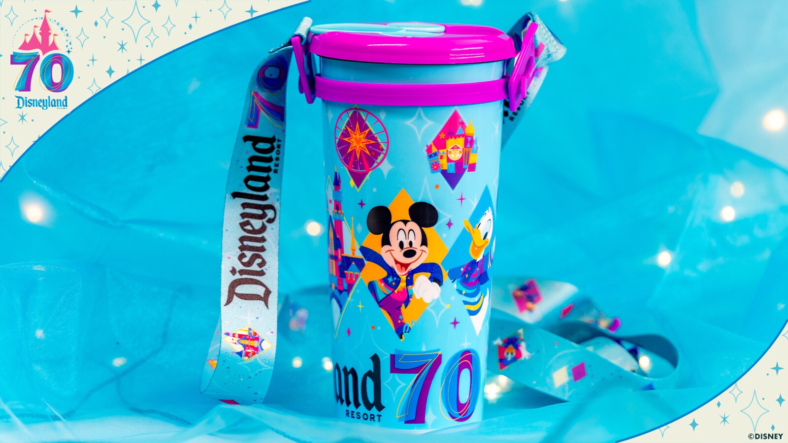 Disneyland 70th Celebration Travel Tumbler