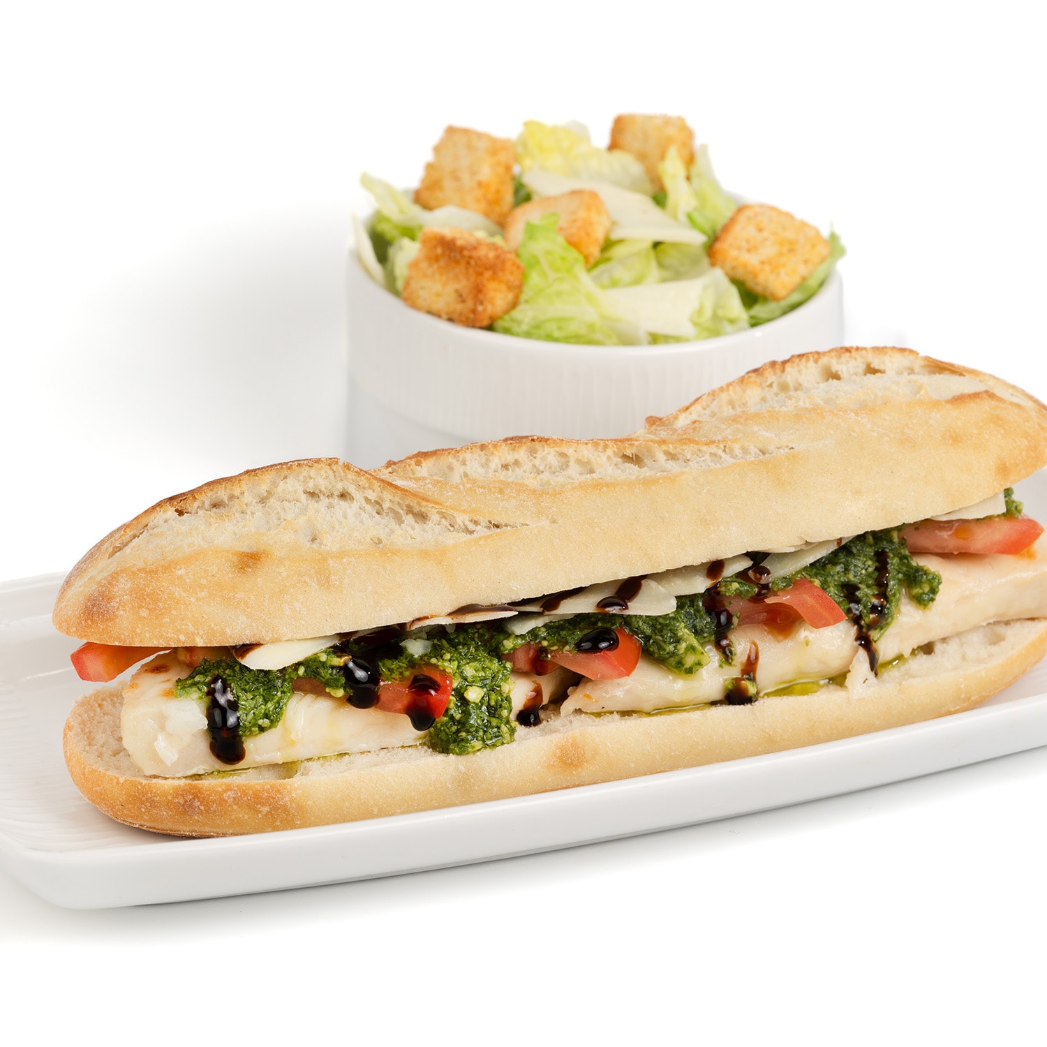 Chicken Caprese Baguette Sandwich
