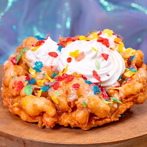 Rainbow Cereal Funnel Cake