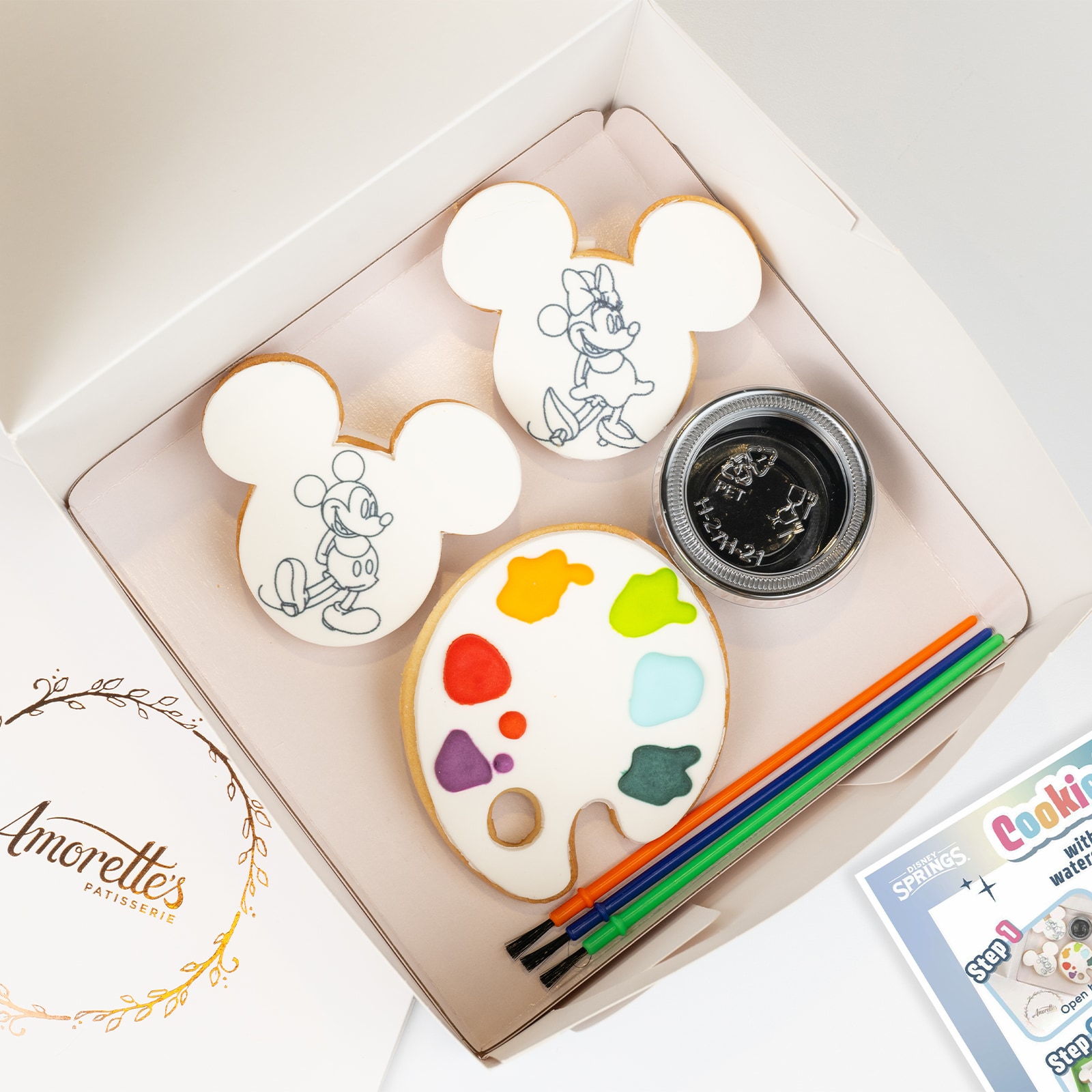 Mickey and Minnie Cookie Art with Edible Watercolor Paints