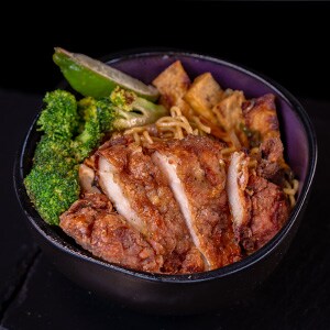 San Fransokyo Noodle Stir-fry with Karaage-inspired Crispy Chicken [Available starting January 8]