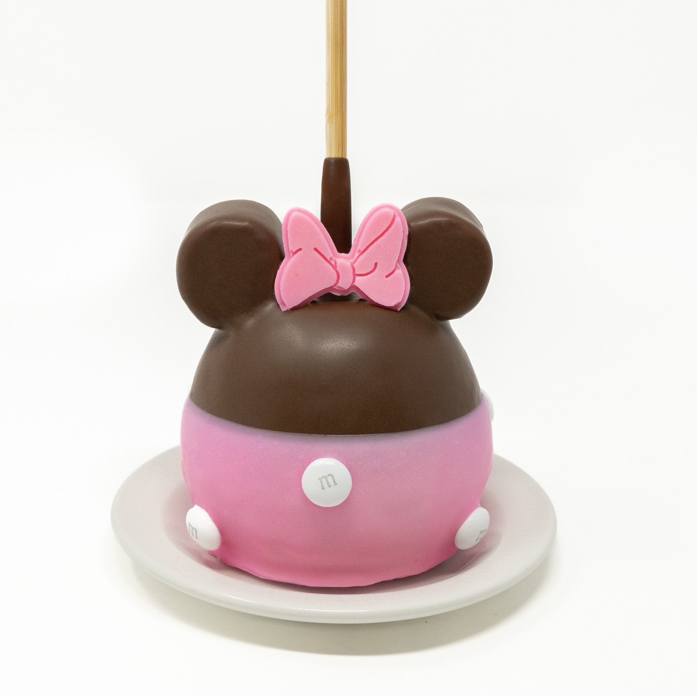 Pink Minnie Caramel Apple with M&M’S® Milk Chocolate Candies