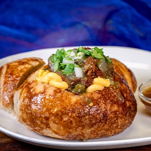 Birria Mac & Cheese in a Bread Bowl